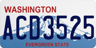 WA license plate ACD3525