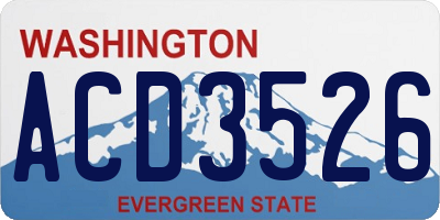 WA license plate ACD3526
