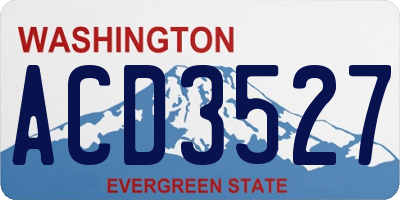 WA license plate ACD3527
