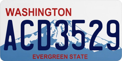 WA license plate ACD3529