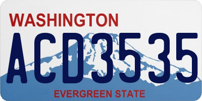 WA license plate ACD3535