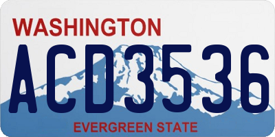 WA license plate ACD3536