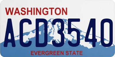 WA license plate ACD3540
