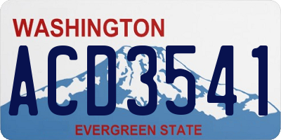 WA license plate ACD3541
