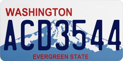 WA license plate ACD3544