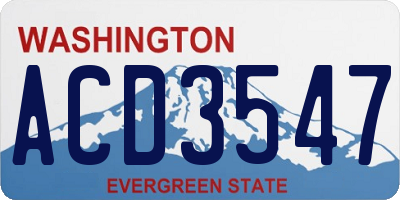 WA license plate ACD3547
