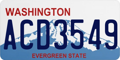 WA license plate ACD3549