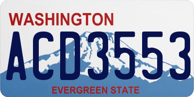 WA license plate ACD3553