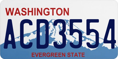 WA license plate ACD3554