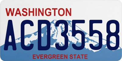 WA license plate ACD3558