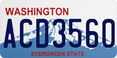 WA license plate ACD3560