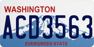 WA license plate ACD3563