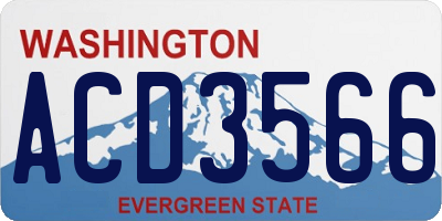 WA license plate ACD3566