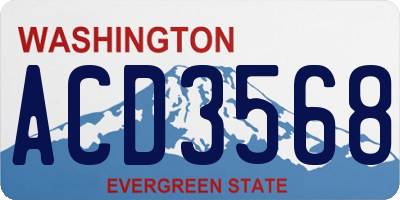 WA license plate ACD3568