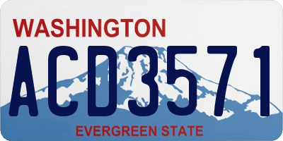WA license plate ACD3571