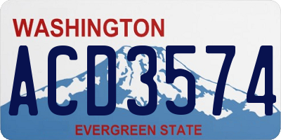 WA license plate ACD3574