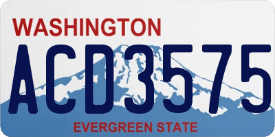 WA license plate ACD3575