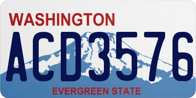 WA license plate ACD3576