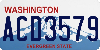 WA license plate ACD3579