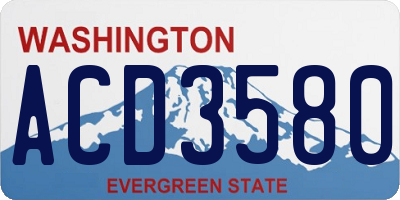 WA license plate ACD3580