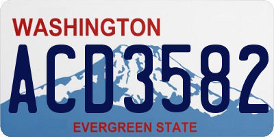 WA license plate ACD3582