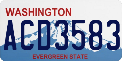 WA license plate ACD3583