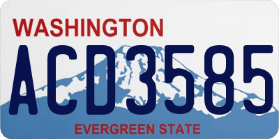WA license plate ACD3585