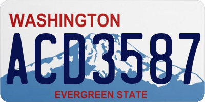 WA license plate ACD3587