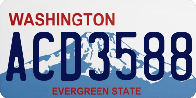 WA license plate ACD3588