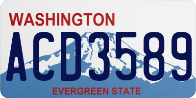 WA license plate ACD3589