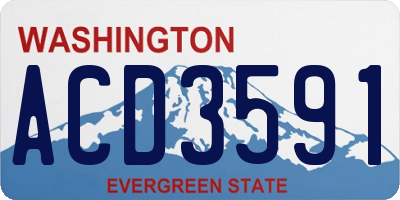 WA license plate ACD3591