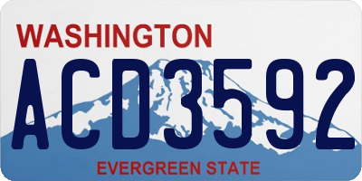WA license plate ACD3592