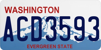 WA license plate ACD3593