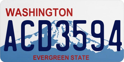 WA license plate ACD3594