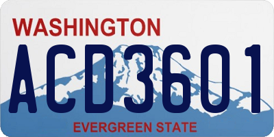 WA license plate ACD3601