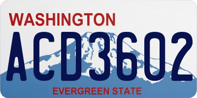 WA license plate ACD3602