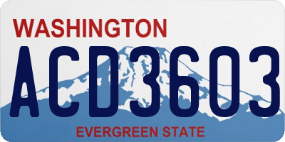 WA license plate ACD3603