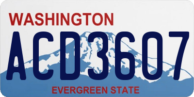 WA license plate ACD3607