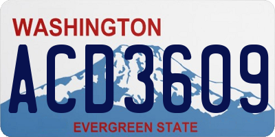 WA license plate ACD3609