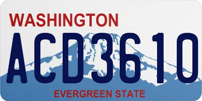 WA license plate ACD3610