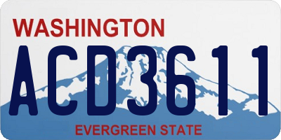 WA license plate ACD3611