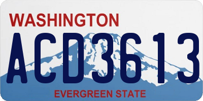 WA license plate ACD3613