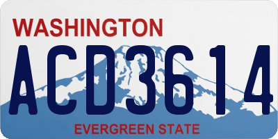 WA license plate ACD3614