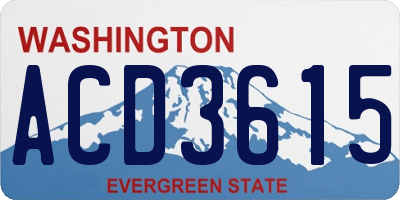 WA license plate ACD3615