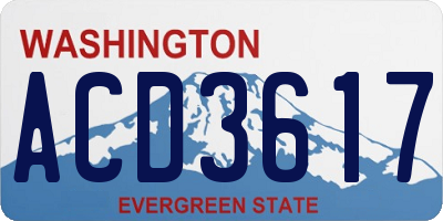 WA license plate ACD3617