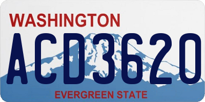 WA license plate ACD3620