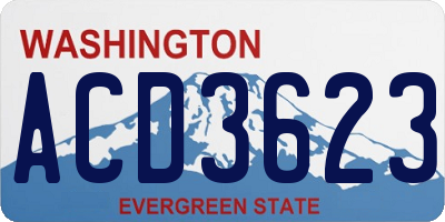 WA license plate ACD3623