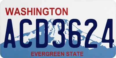 WA license plate ACD3624
