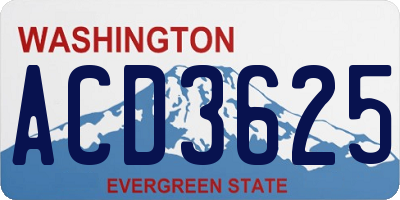 WA license plate ACD3625