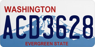 WA license plate ACD3628